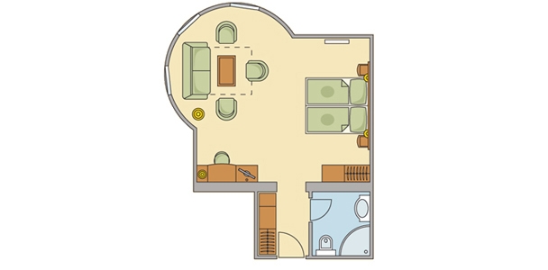 Főépületi családi hotelszoba 2 (+2) ágyas